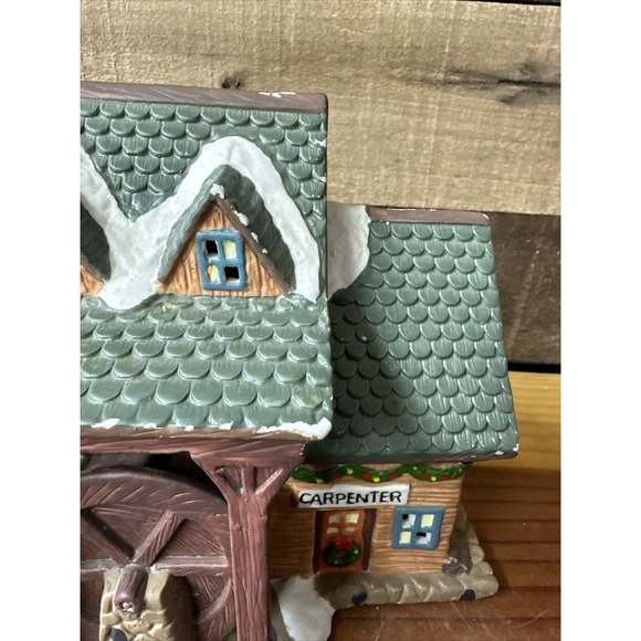 Dickens Keepsake Village Series Carpenter Wood Sawing Plant Lighted 1994 - Picture 2 of 6